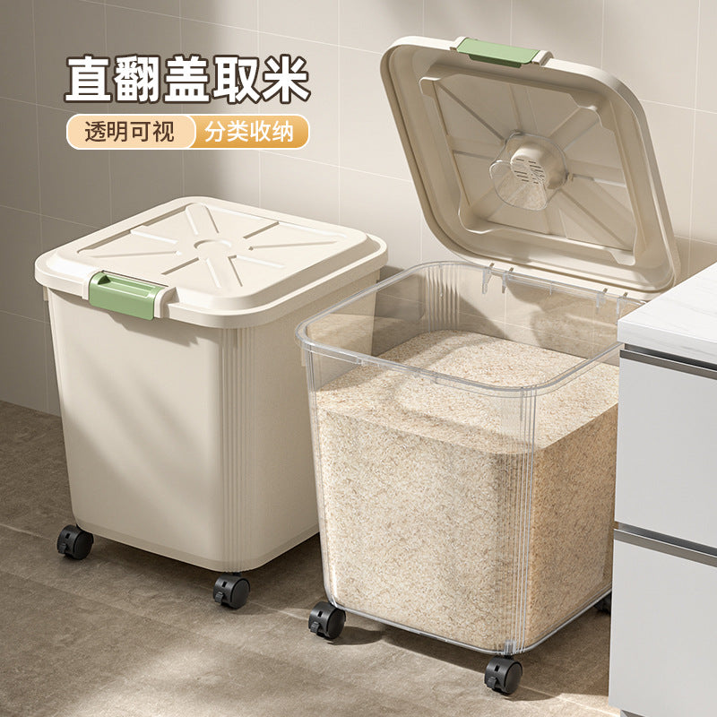 Rice bucket for home kitchen sealed insect-proof moisture-proof rice storage box thickened rice storage tank flour storage barrel rice barrel