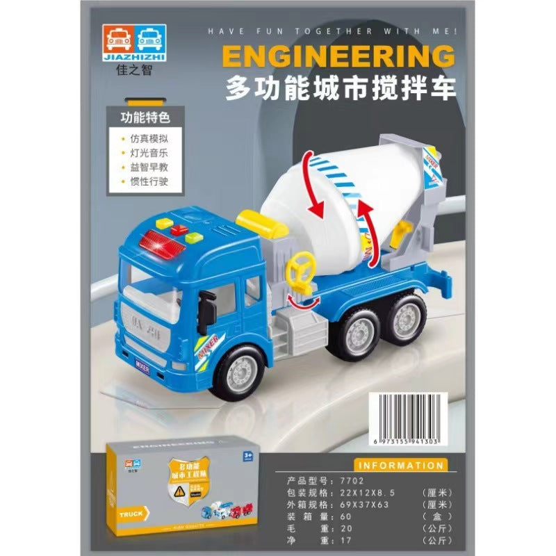 simulation engineering vehicle series multi-functional school bus mixer truck kids early education educational toy car model gift