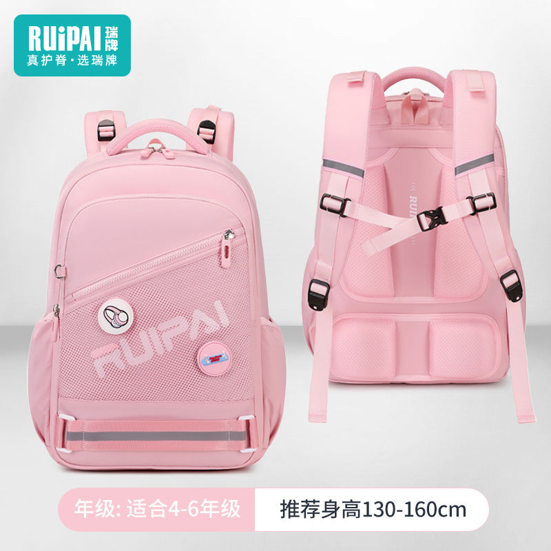 School bags for primary school girls are dirt-resistant, and spine care for grades 3 to 6 reduces the burden. Wholesale of large-capacity children's school bags and men's backpacks