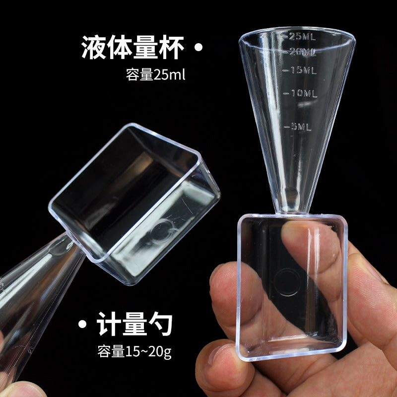 Dual-purpose measuring spoon ps transparent facial mask powder spoon laundry powder liquid chemical fertilizer pesticide measuring spoon 25g+25ml