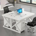 Modern and simple office desk and chair set, complete computer desk for training, minimalist workstation for 2/4/6 people, executive desk