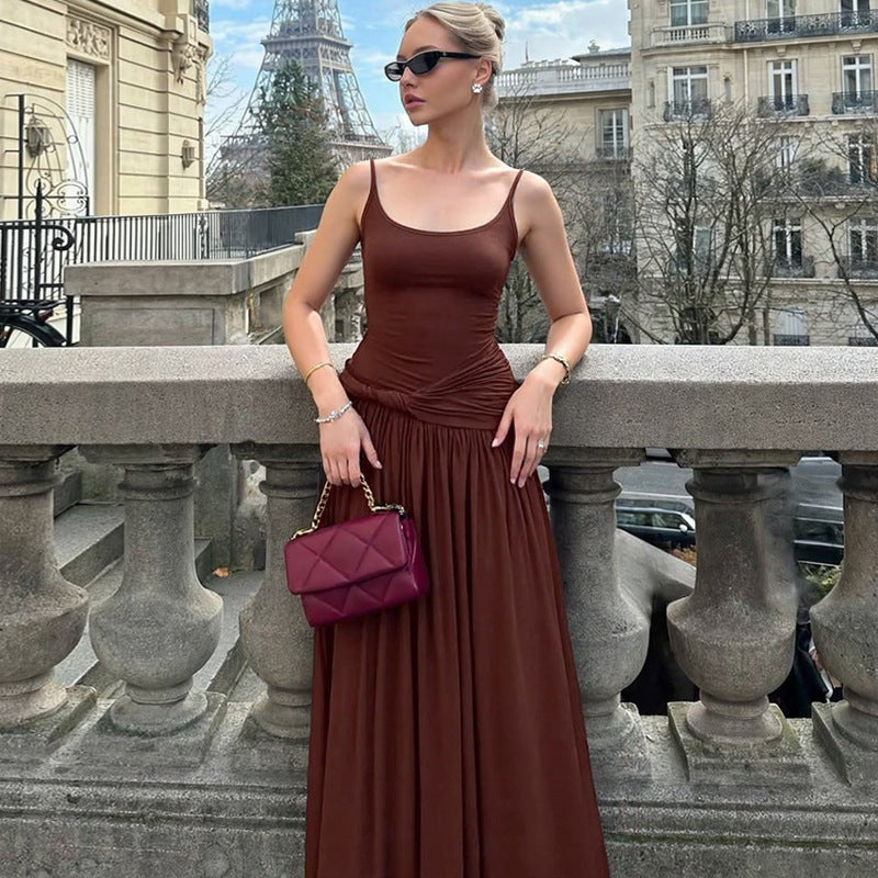 summer new arrival: women's french-style sexy camisole dress - slimming, figure-flattering, elegant maxi dress for cross-border e-commerce