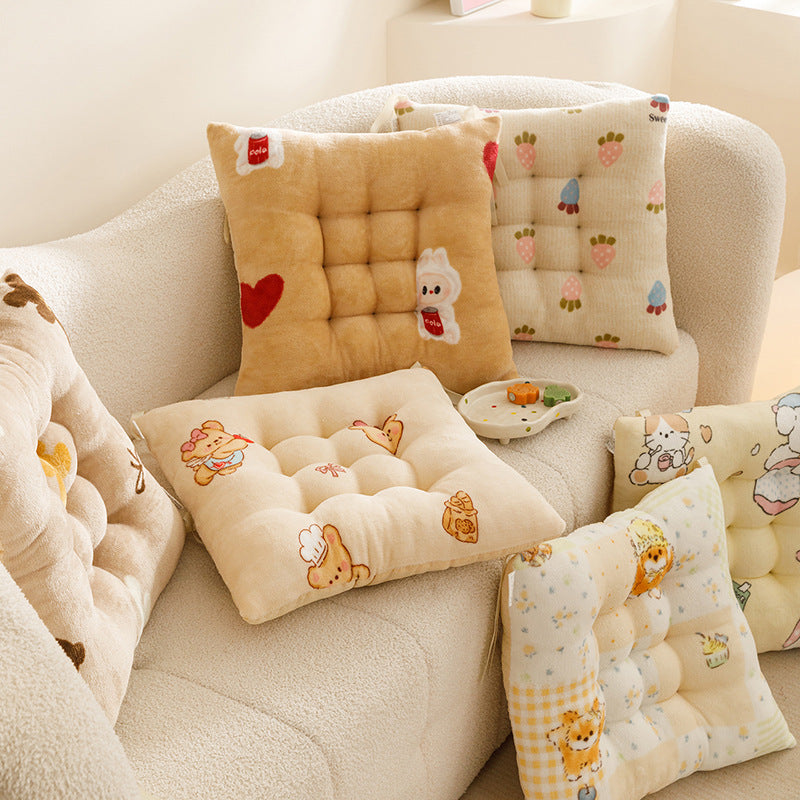All-season square chair cushion - home, classroom, student stool pad - non-slip base - kids' floor mat