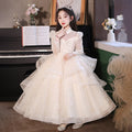 girl's dress flower girl wedding dress princess dress kids catwalk host spring & fallnew arrival mesh piano performance
