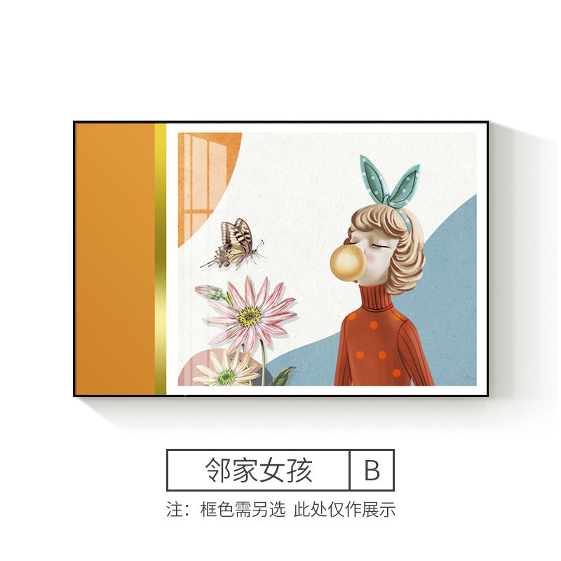 Meter box decorative painting modern simple switch box cover light luxury distribution box hanging painting restaurant flip cover cover mural