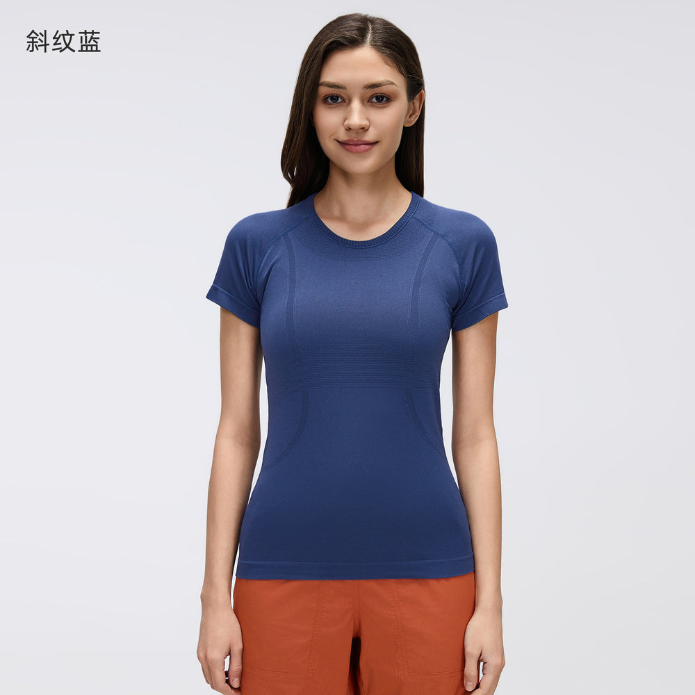 Spring/summer new women's short-sleeve crew neck sports t-shirt - running, fitness, slim-fit, breathable yoga top - s2067