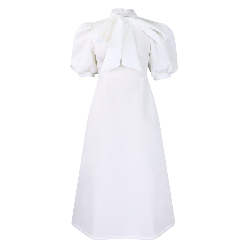 summer new european and american cross-border short-sleeve tie-up bowknot puffy ball gown european and american dress