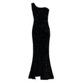 D3288  european and american women's clothing  new fashion one-shoulder sexy slit maxi dress sequin evening gown