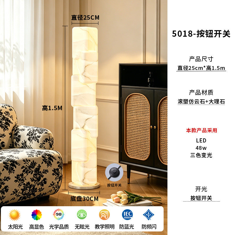 new imitation marble cream style vertical hotel b&b decorative lamp scandinavian house elegant displaced floor lamp