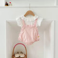 Baby girl summer lightweight romper outfit, floral print bodysuit, infant short-sleeve romper, stylish four-piece set