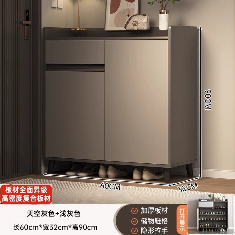 Shoe cabinet household door 2025 new indoor porch cabinet integrated locker solid wood legs multi-layer shoe rack