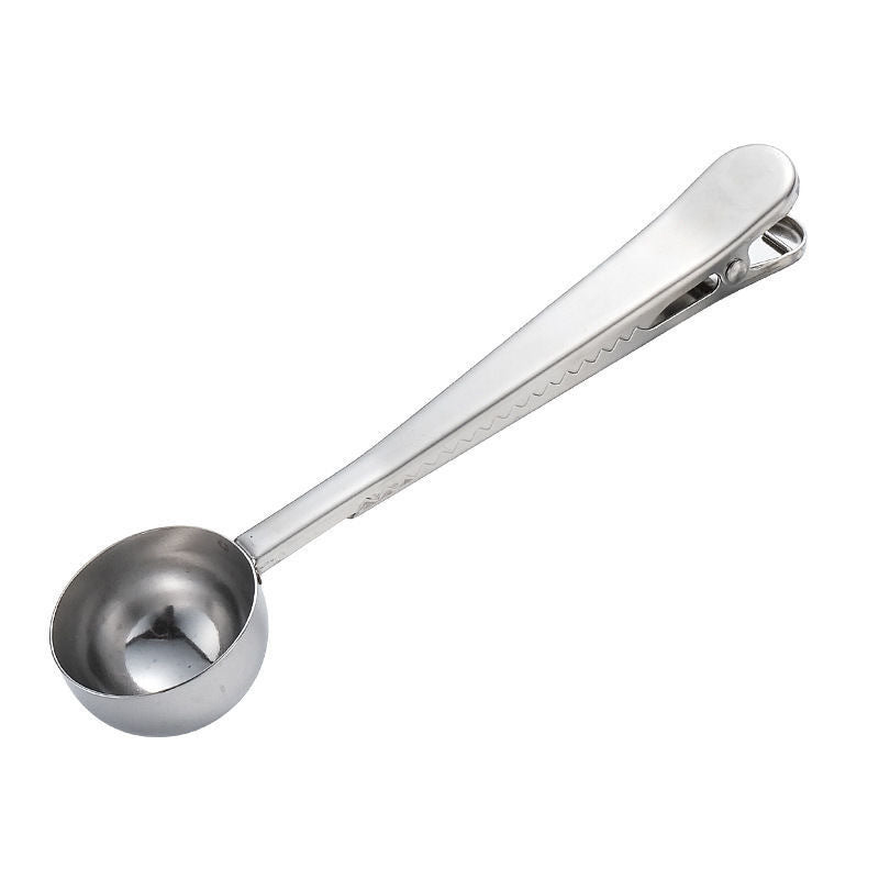 304 stainless steel ice cream scoop measuring spoon two-in-one 0.05kg scoop sealing clip coffee baking measuring bean spoon