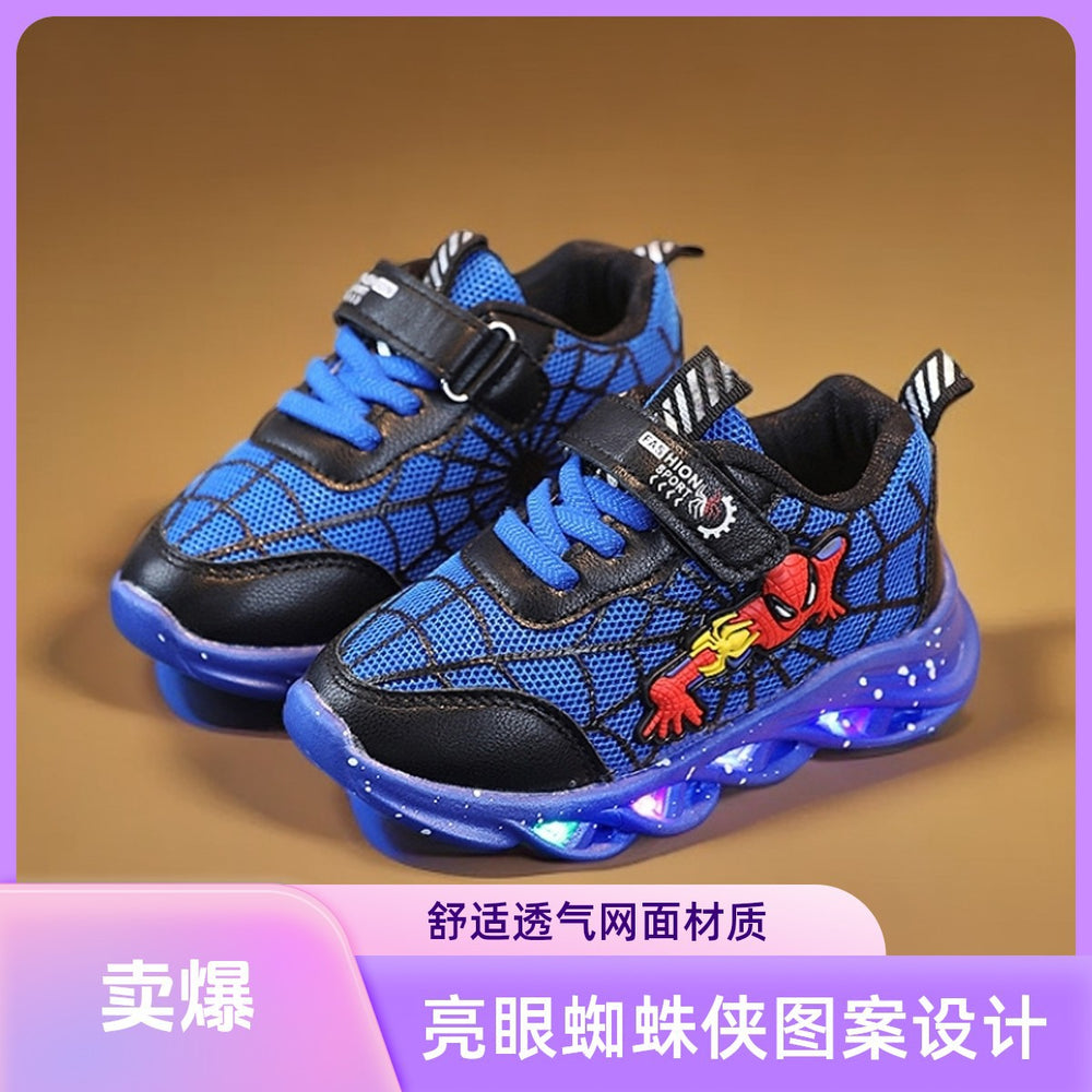 spring/autumn new light-up sneakers: boys' luminous casual shoes & girls' cartoon light-up shoes for mid-to-large children