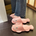 2024 summer new cartoon catfish platform casual slippers women's ins popular couple's one-strap beach fish slippers