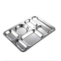 304 stainless steel lunch tray - five/six compartment, student/adult divided, thickened square meal plate/lunch box - direct from the manufacturer