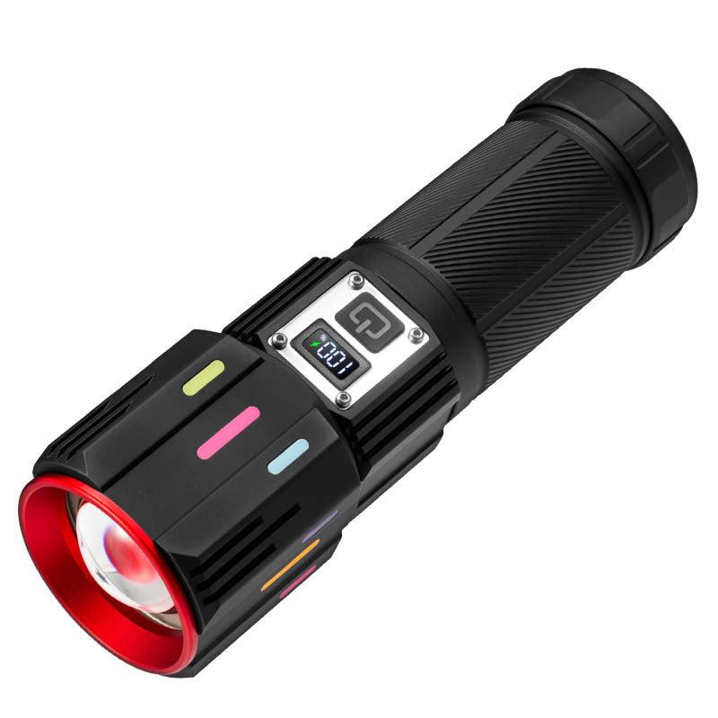 Cross-border new 30W white laser strong light flashlight Type-C rechargeable outdoor zoom remote LED flashlight