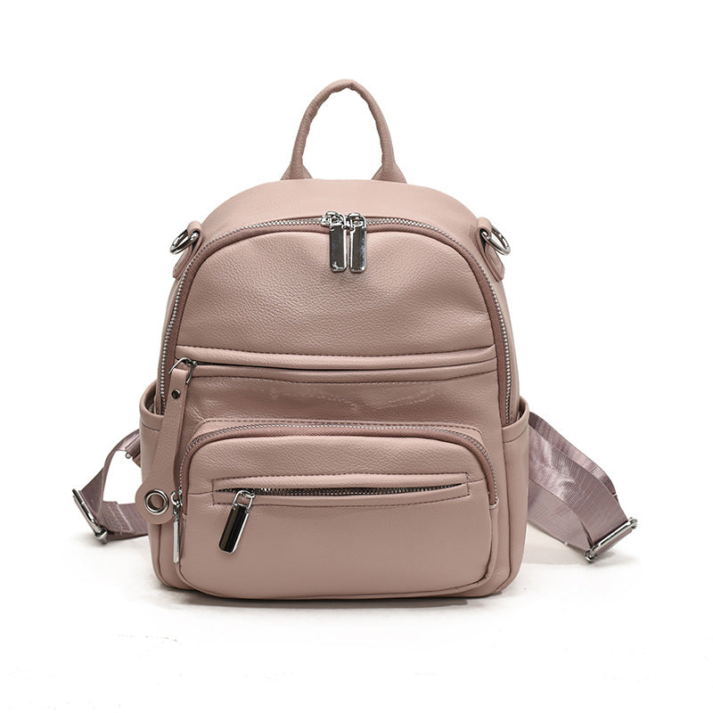 New Internet celebrity fashion versatile backpack trend super fire small schoolbag high quality  best-selling solid color backpack