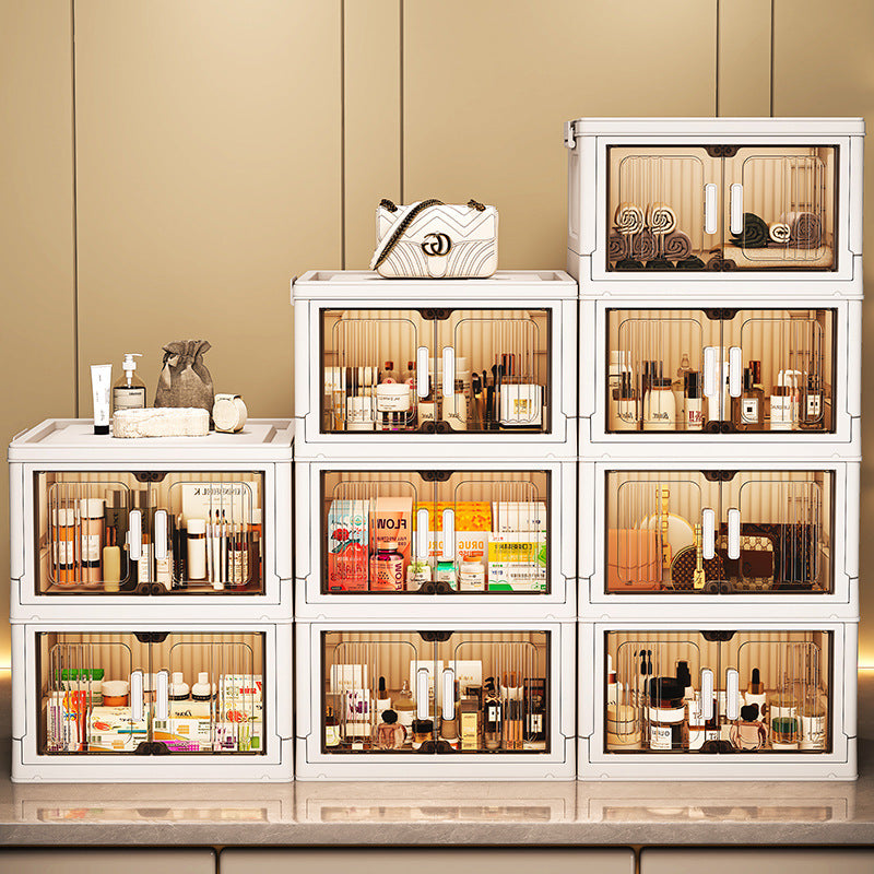 33-75 Plastic cosmetics cabinet storage storage box, folding transparent storage cabinet finishing multi-layer, starting from one piece for approval
