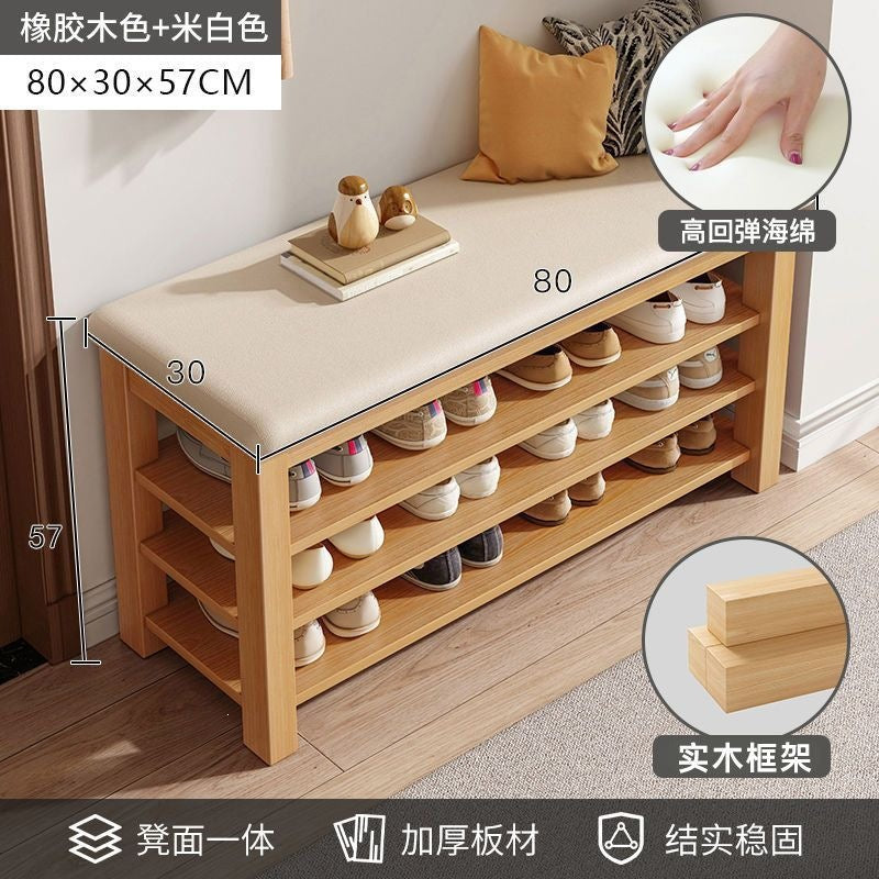 Solid wood leg shoe changing stool for home door can sit storage scandinaviancasual shoe stool small apartment entrance stool