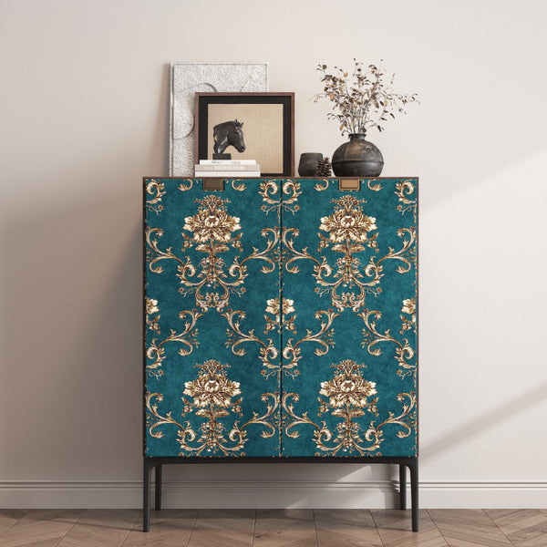 Cross-border wholesale American refurbished wallpaper self-adhesive sticker cabinet wardrobe old furniture decorative film cabinet protective film