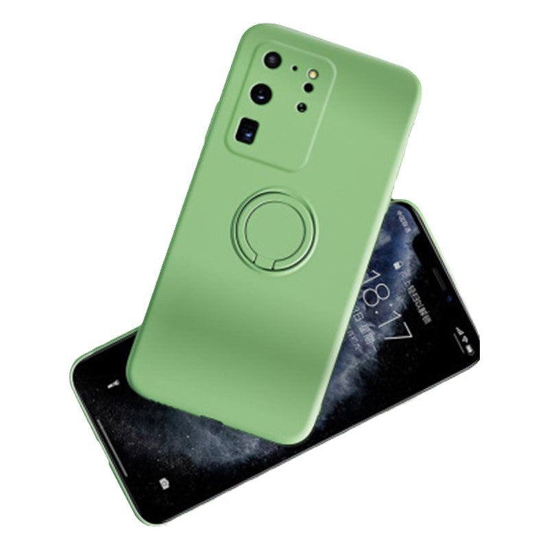 Suitable for samsung s25ultra mobile phone case s24fe liquid silicone ring holder all-inclusive s10 lens protective case