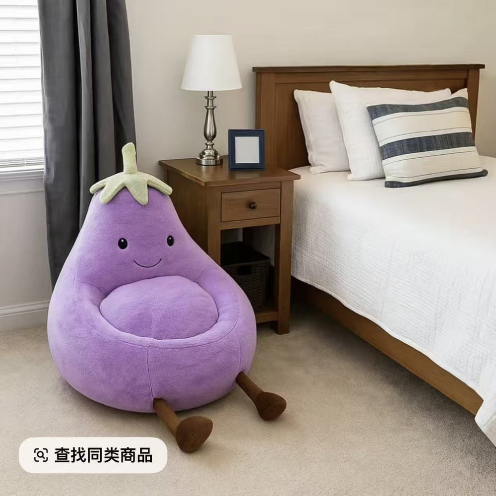 Lazy sofa creative cartoon cute eggplant sofa chair for home small sofa living room plaid seat manufacturer wholesale