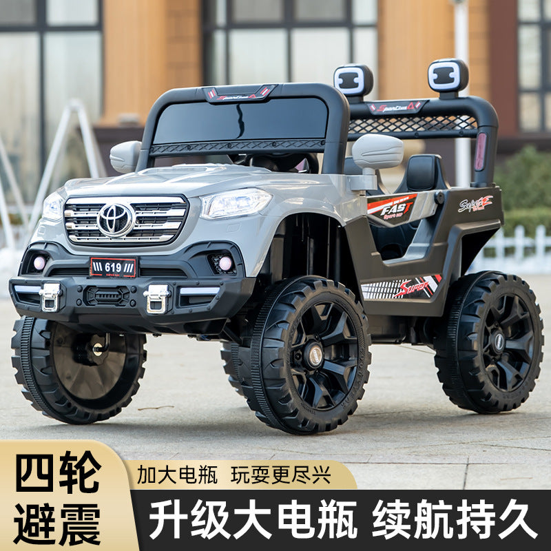 New four-wheel dual-drive children's electric remote control car off-road vehicle battery car double children's electric car