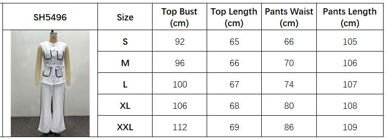 European and American contrasting color pocket set temperament elegant high-end straps cardigan vest trousers African women's two-piece set women's