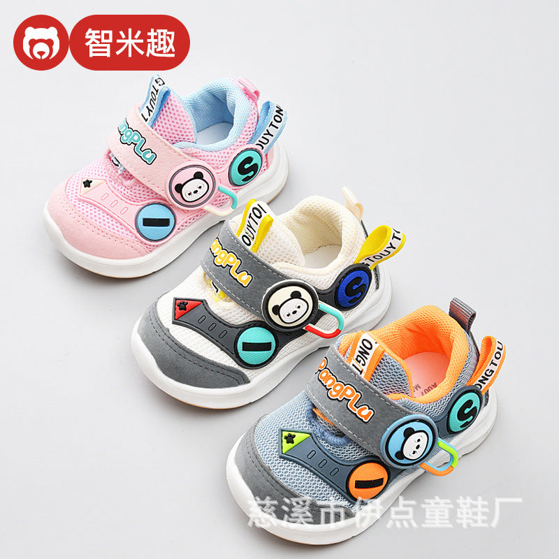 Kids' spring/autumn  collection: girls' breathable soft-soled baby shoes, boys' athletic shoes, and first walker shoes