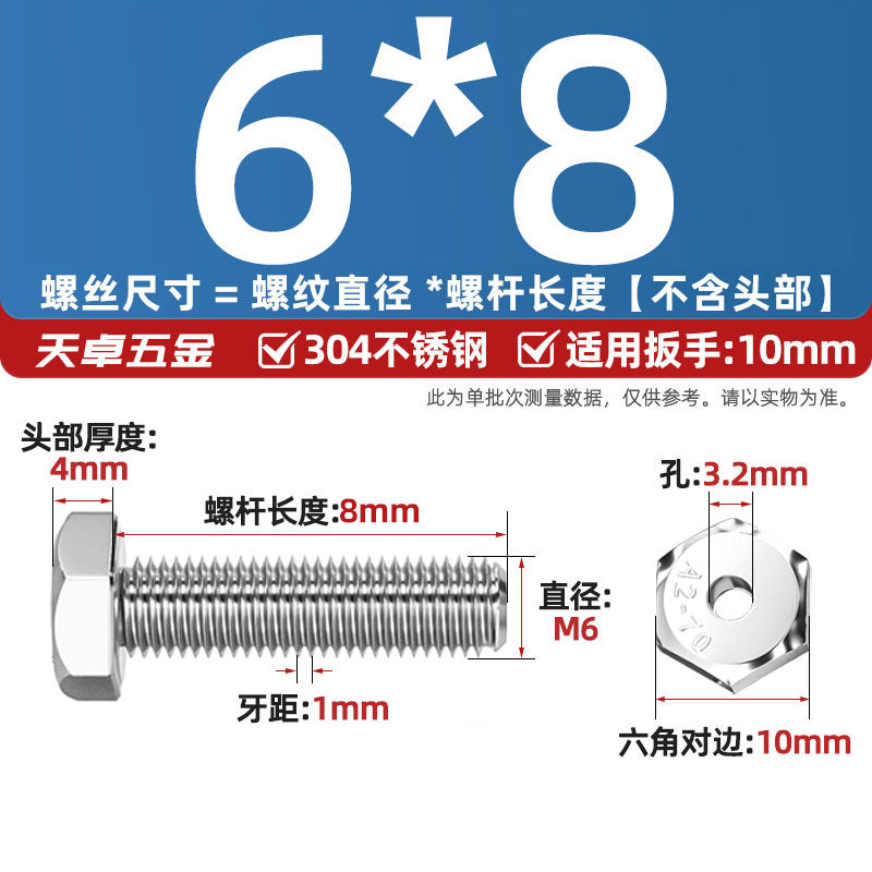 304 stainless steel outer hexagonal hollow screw hollow bolt threading through hole mask machine lamp accessories Daquan