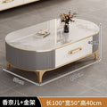 Rock slab coffee table living room for home2025new arrival small apartmentaccessible luxuryclassy oval coffee table tv cabinet combination