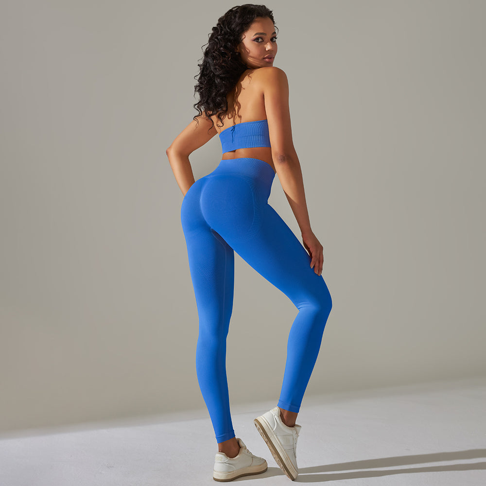 Ready-to-ship new sexy backless sports bra set with high-waisted butt-lifting leggings - quick-dry running, workout, and yoga apparel