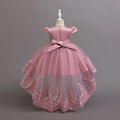 Amazon cross-border new arrival girl performance skirt trailing lace mesh tutu birthday party skirt baby dress