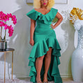 African cross-border sourcing:  new solid color loose fit evening gown, slim-fit long dress - exclusively for cross-border e-commerce