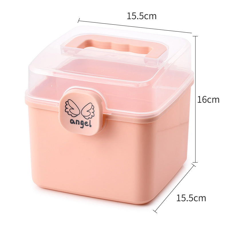 Household large-capacity portable household medicine box medicine large storage box folding plastic transparent portable medicine box