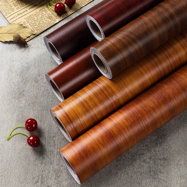 Wood grain sticker, self-adhesive imitation wooden door, desktop cabinet, wardrobe, waterproof and moisture-proof, furniture cover-up sticker, refurbished wallpaper wall sticker