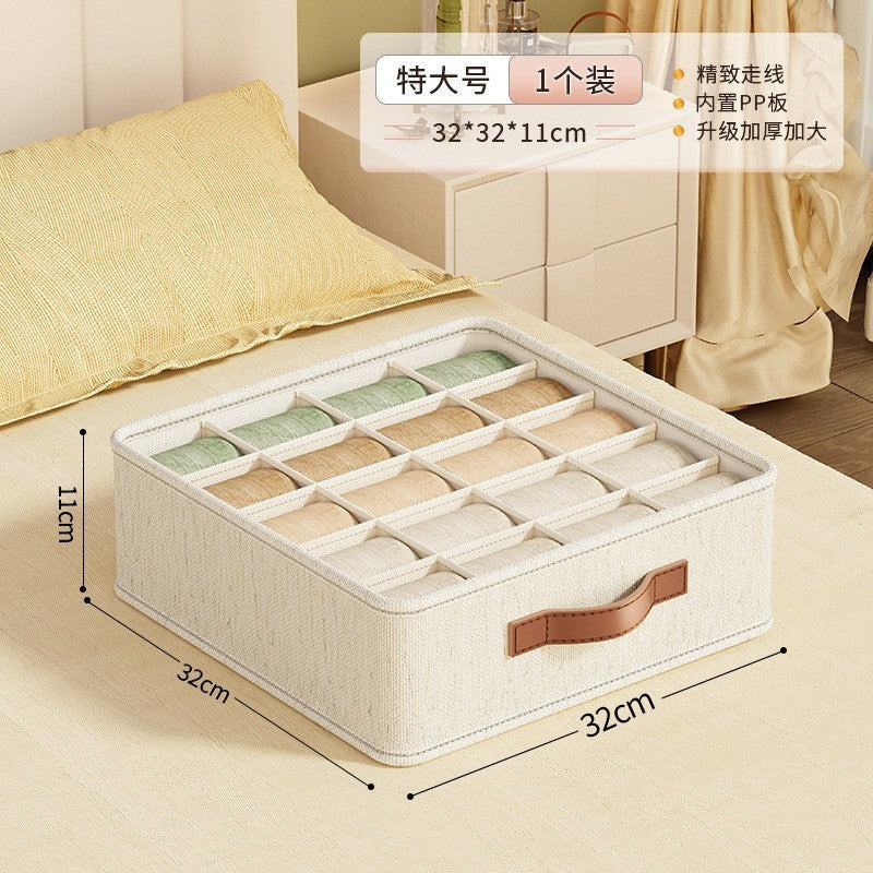 Put underwear storage box, household drawer-type grid artifact, wardrobe, underwear, socks, three-in-one finishing box, box.