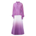 D536 african women's  autumn plus size fashion elegant batwing sleeve top gradient midi skirt two-piece set