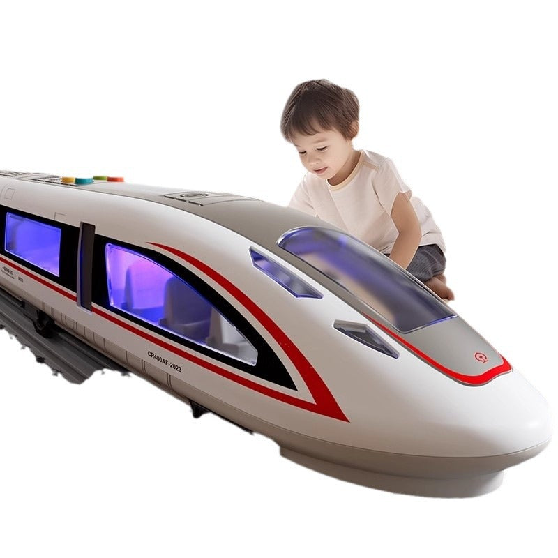 Fuxing hao emu model toy car artificial harmonious track train large alloy high-speed rail light 3 years old boy
