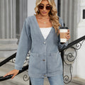 Wish european and american cross-border women's clothing autumnew arrival  independent station washed long sleeves v neck denim outweartops