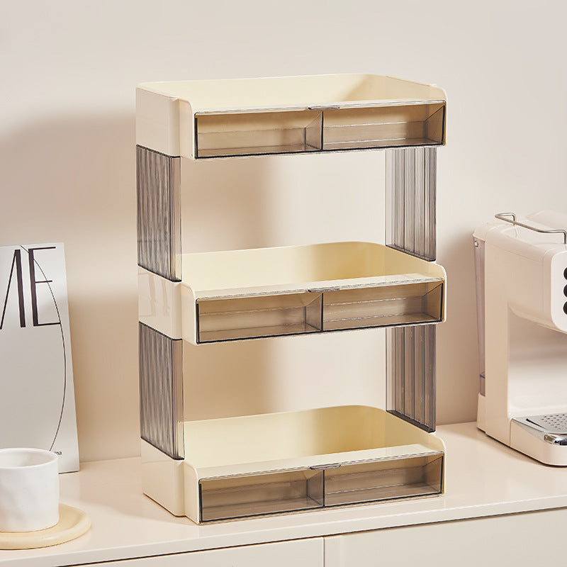Multi-layer cup holder Multifunctional desktop storage box Coffee tea bag storage Water bar storage rack Kitchen rack