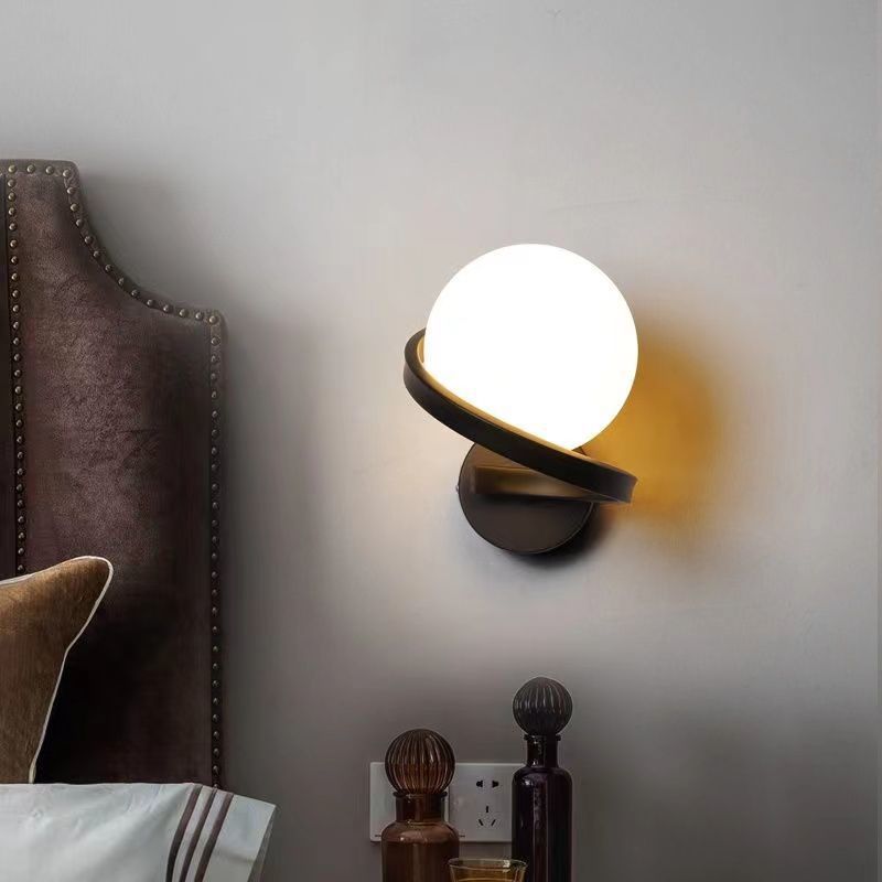 Wall lamp bedroom bedside lamp new simple modern living room background wall lamp light luxury creative staircase aisle balcony lamp