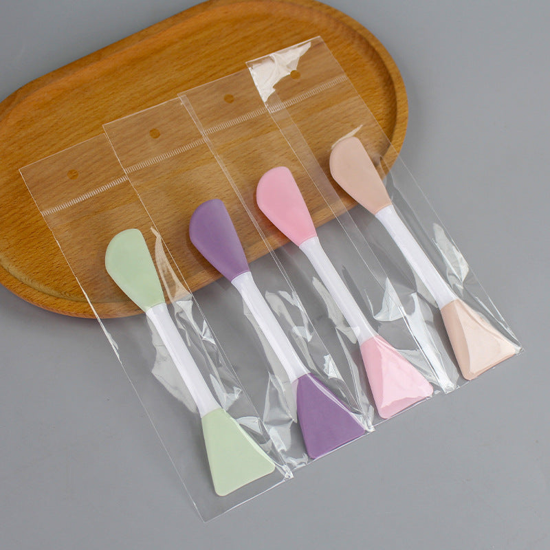 Double-ended silicone brush mask brush knife type + shovel type soft rubber head brush diy mask adjustment tool dual-purpose makeup brush