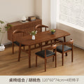 Walnut color table and 4 chairs [120*60 table] default black surface | stable load-bearing