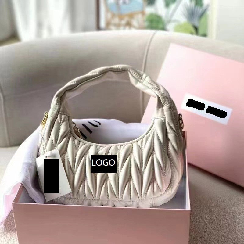 Fashion bag shoulder 2025 crossbody bag new arrival cloud pleated armpit classy crescent satchel bag