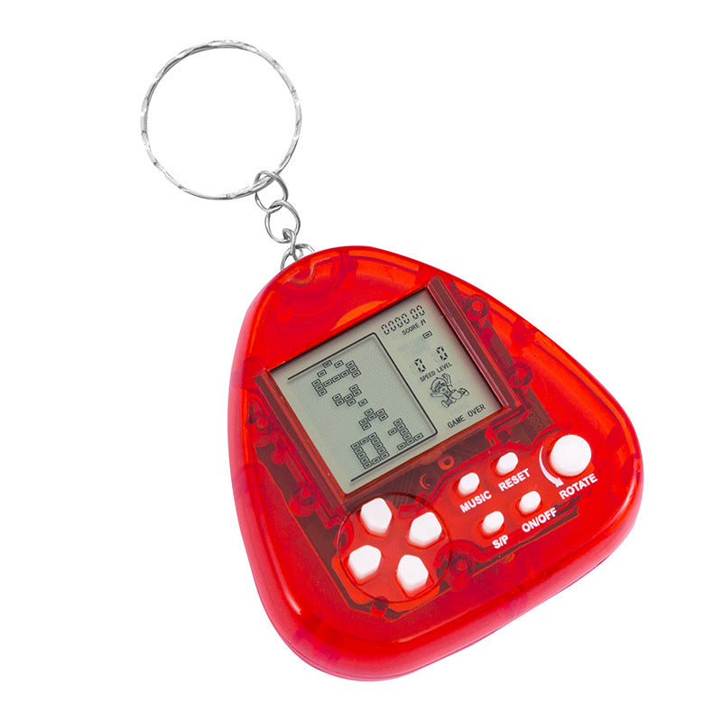tetris game console - mini triangle handheld arcade game toy keychain charm