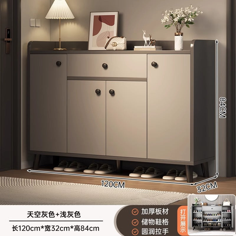 Shoe cabinet household door 2025 new indoor porch cabinet integrated locker solid wood legs multi-layer shoe rack