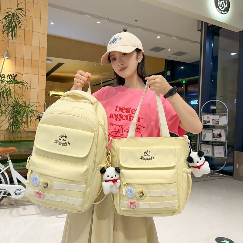 School bag for female high school students Large capacity for junior high school students Girls backpack for primary school students Grades 3-6 Lightweight backpack