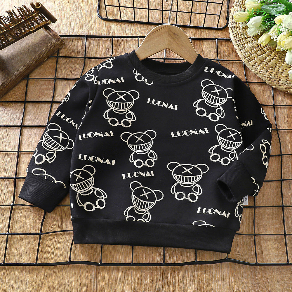 Children's hoodie  autumn collection, 100% cotton, long sleeve t-shirt for boys and girls, infant and toddler pullover top