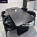 Rock slab dining table and chair combination italian pure black small apartment for homenormcore creative popularaccessible luxury rectangular dining table